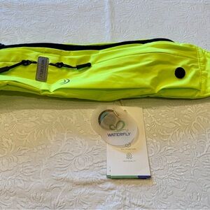 Waterfly Neon Yellow Running Belt Bag w/3 zipped pockets